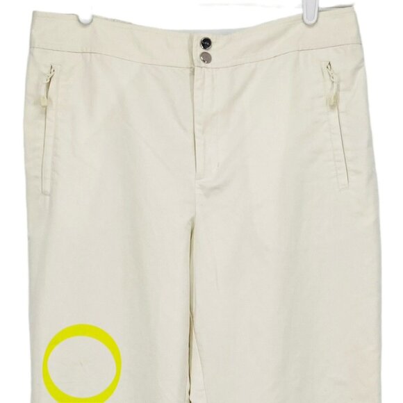 Ralph Lauren Active Women's Pants Size 12 Mesh Lined Relaxed Straight Leg Ivory - Picture 10 of 11